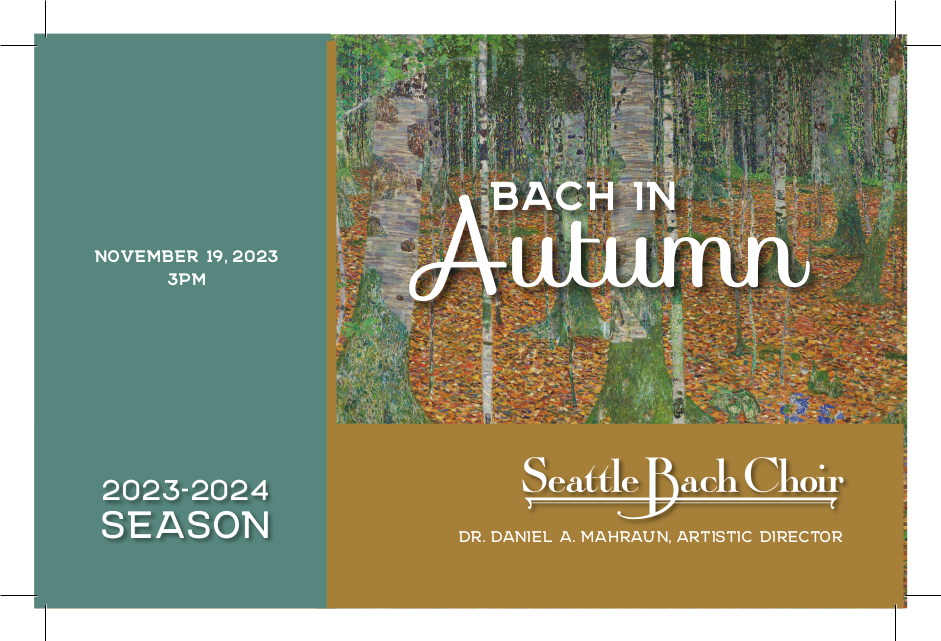 Seattle Bach Choir Autumn 2023 Concert is Nov 19!